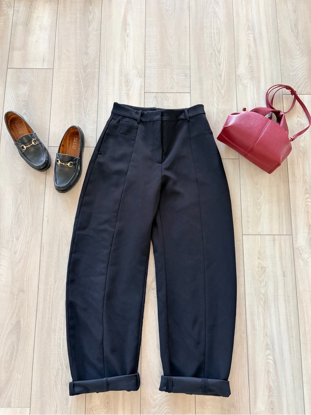 Zara Black Tall Balloon Wide Leg Pants, Size Small
